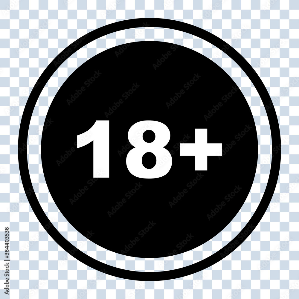 Fototapeta premium 18 plus icons in trendy flat style isolated on background