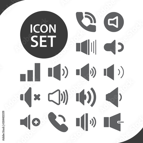 Simple set of louder related filled icons.