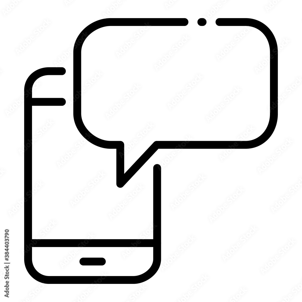 Pixel perfect smartphone bubble notification line icon. vector illustration Pixel perfect smartphone bubble notification line icon. vector illustration