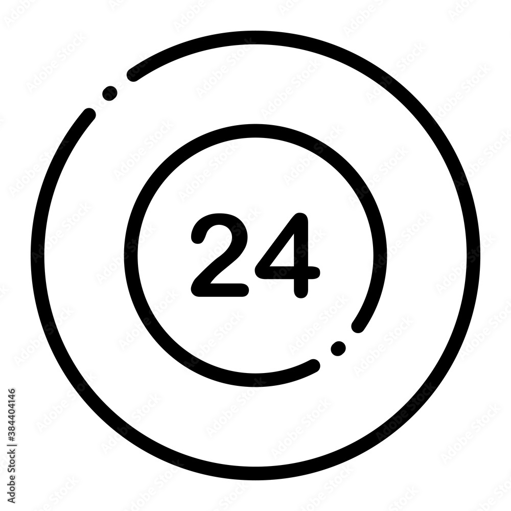 Pixel perfect 24 hour customer service line icon. vector illustration Pixel perfect 24 hour customer service line icon. vector illustration