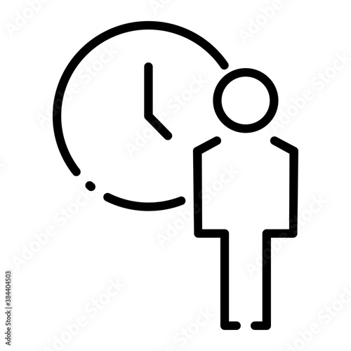Pixel perfect waiting time line icon. vector illustration