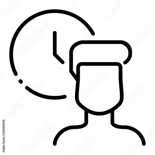Pixel perfect waiting time line icon. vector illustration