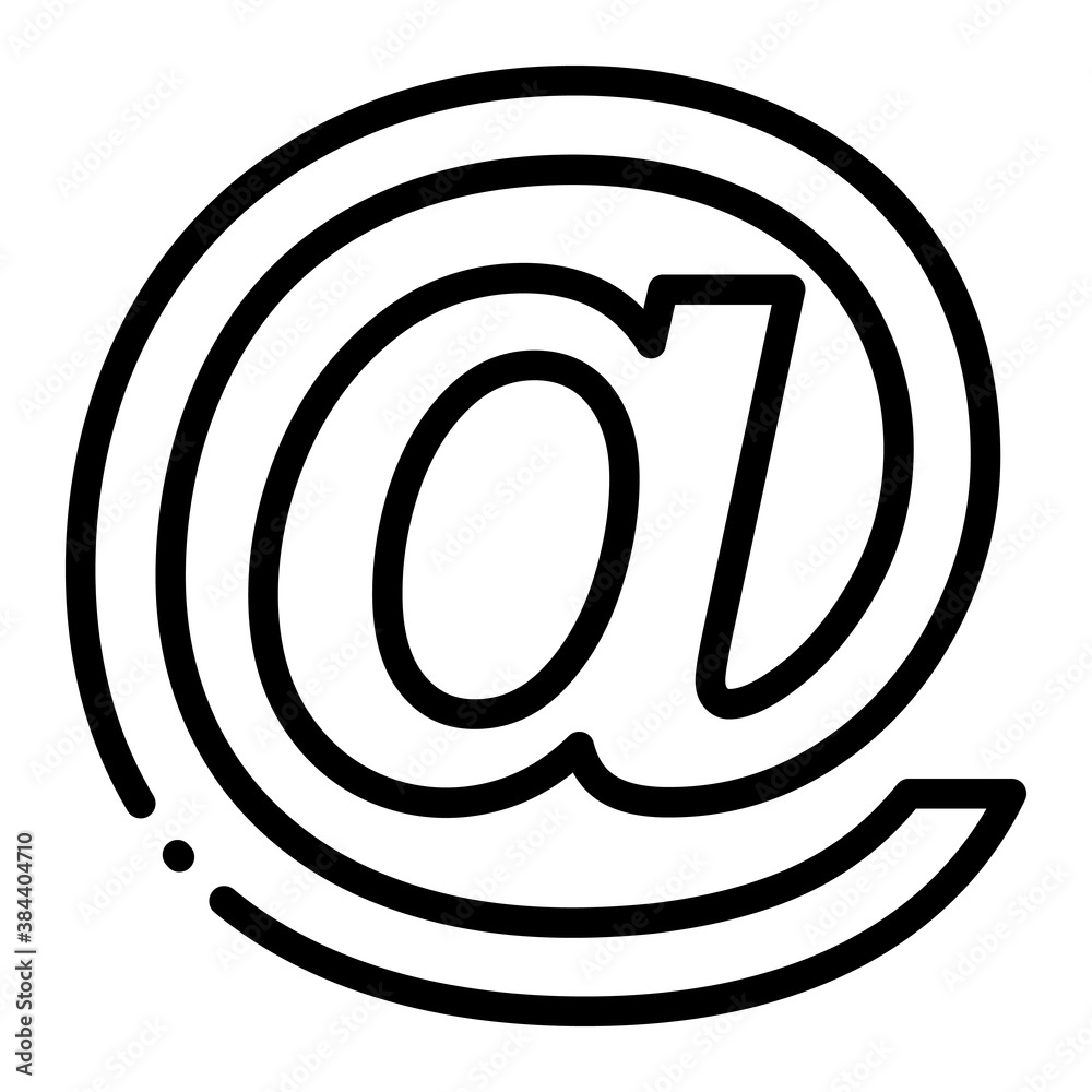 Pixel perfect email mark line icon. vector illustration Pixel perfect email mark line icon. vector illustration