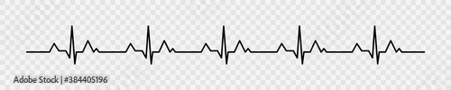 Heartbeat pulse vector line icon. Pulse isolated on transparent background. Heart beat, cardiogram. Vector illustration for medical offers and websites.