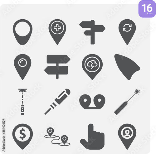 Simple set of hungarian related filled icons.