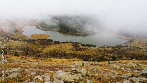 View of the neila lakes in winter photo