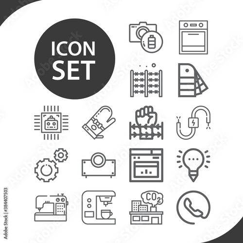 Simple set of electrical related lineal icons. © Nana
