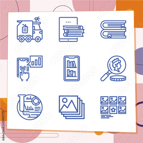 Simple set of 9 icons related to volumes