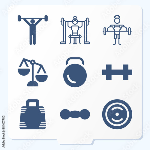Simple set of 9 icons related to oppression