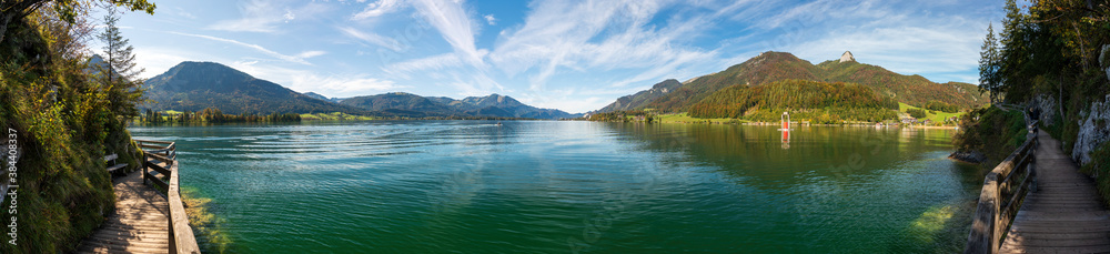 Wolfgangsee (Abersee) Bürglstein Rundwanderweg Panorama im Herbst Wolfgangsee (Abersee) Bürglstein Rundwanderweg Panorama im Herbst