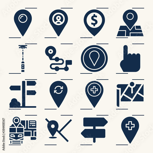 Simple set of hungarian related filled icons.