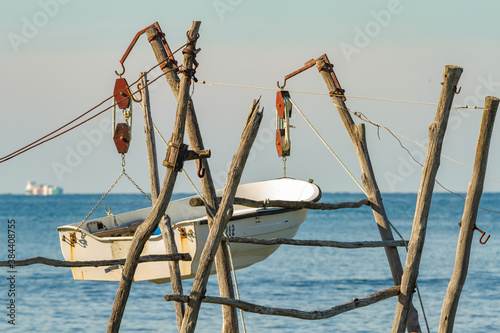 Traditional storage of fishermen boats in Croatia