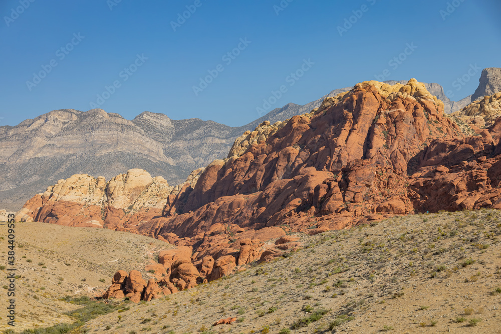 Sunny view of the Calico Hills of Red Rock Canyon National Conservation Area Sunny view of the Calico Hills of Red Rock Canyon National Conservation Area