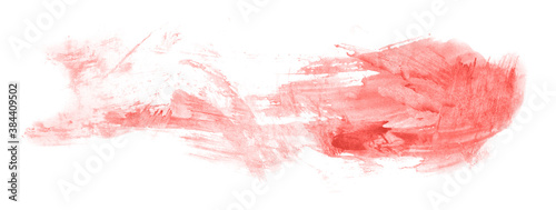 Abstract watercolor background hand-drawn on paper. Volumetric smoke elements. Red color. For design, web, card, text, decoration, surfaces.