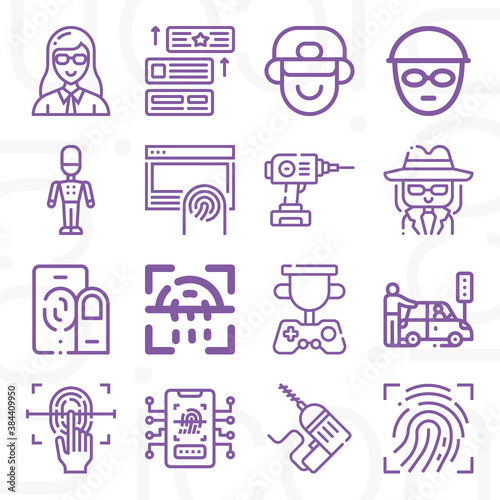 16 pack of sergeant  lineal web icons set