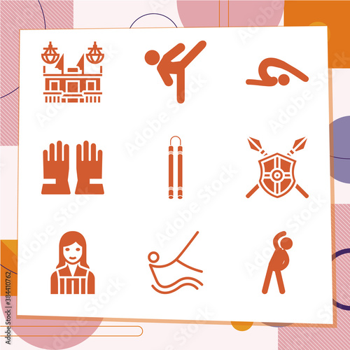 Simple set of 9 icons related to attorneys