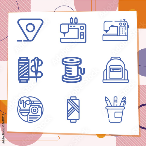 Simple set of 9 icons related to engels