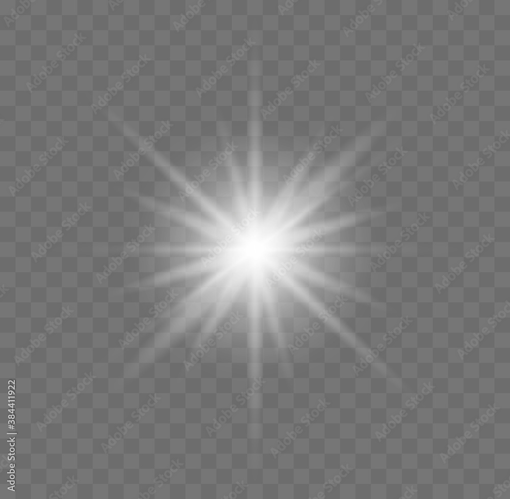 White glowing star. White glowing star.