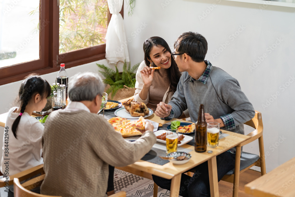 multigenerational asian family eating lunch together multigenerational asian family eating lunch together