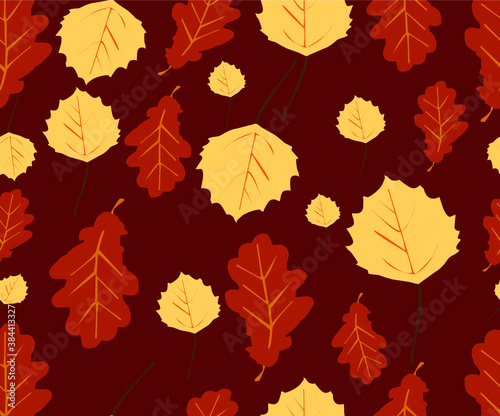 Autumn Leaves Seamless Pattern, Abstract Autumn Leaves Seamless Pattern,Background Seamless Pattern