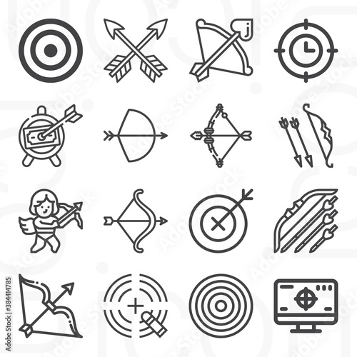 16 pack of procedural  lineal web icons set