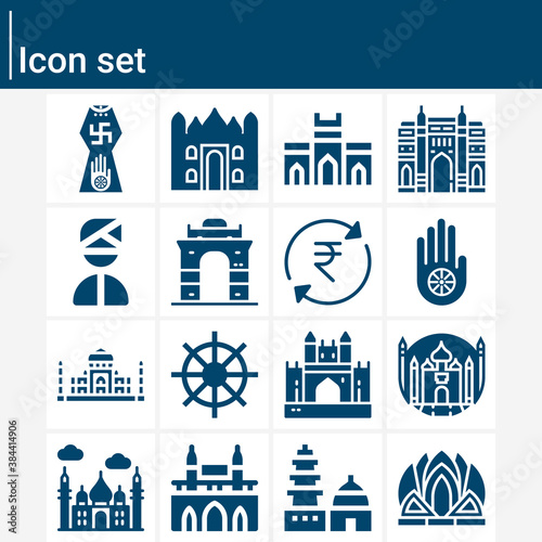 Simple set of salem related filled icons.