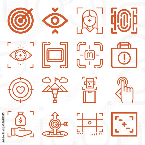 16 pack of focused  lineal web icons set