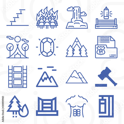 16 pack of timber  lineal web icons set