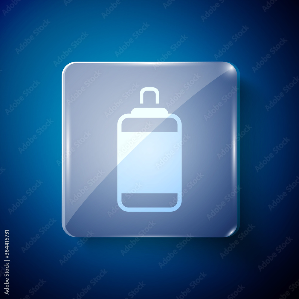White Punching bag icon isolated on blue background. Square glass panels. Vector. White Punching bag icon isolated on blue background. Square glass panels. Vector.