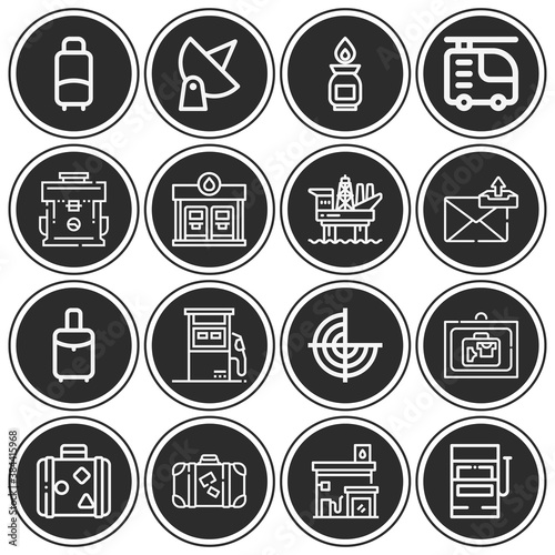 16 pack of airplane lineal web icons set