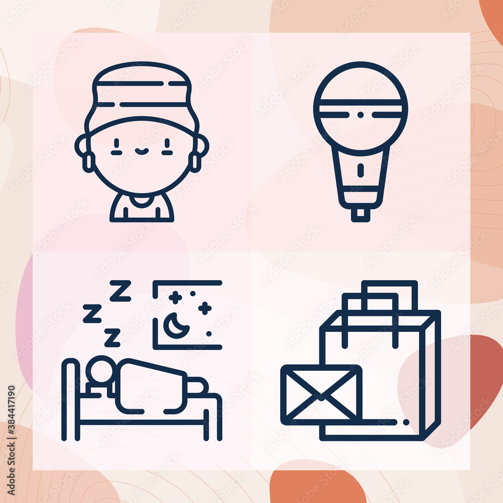 Simple set of happiness related lineal icons Simple set of happiness related lineal icons