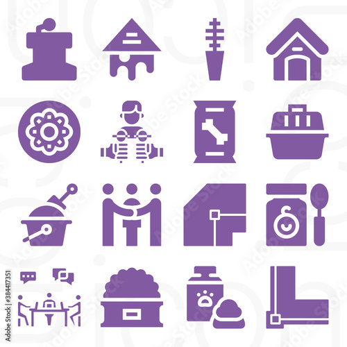 16 pack of criteria  filled web icons set