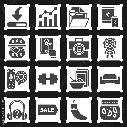 16 pack of re  filled web icons set