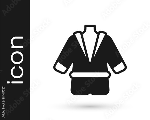 Black Bathrobe icon isolated on white background. Vector.