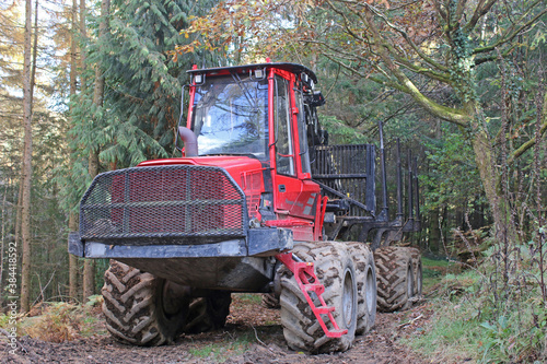 tractor in the forest 
