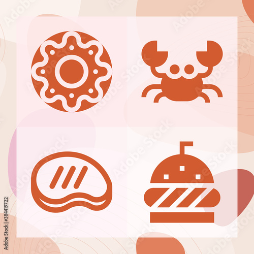 Simple set of grill related filled icons