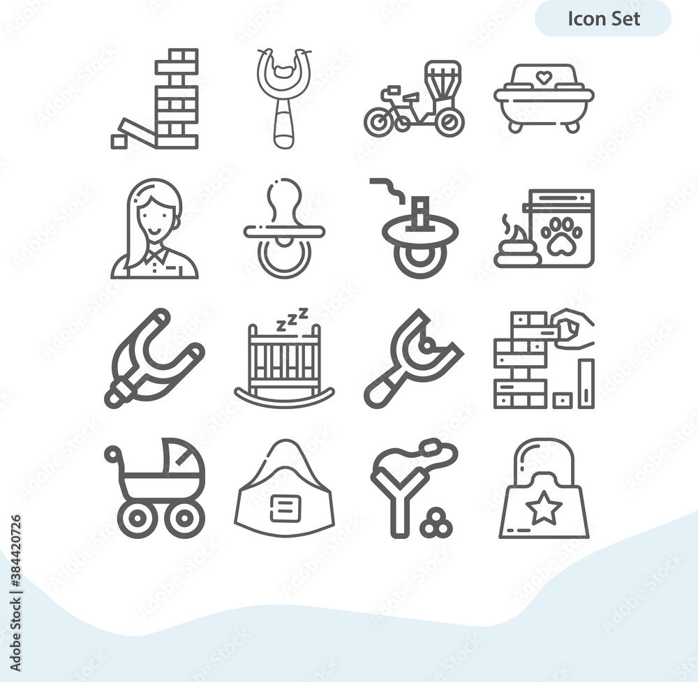 Simple set of fall flat related lineal icons. Simple set of fall flat related lineal icons.
