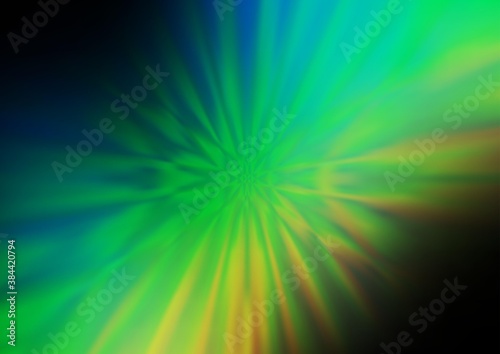 Dark Blue, Green vector bokeh and colorful pattern.