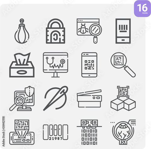 Simple set of biopsy related lineal icons.