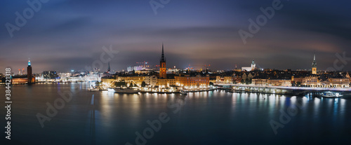 Gamla Stan old city in Stockholm after dawn. 