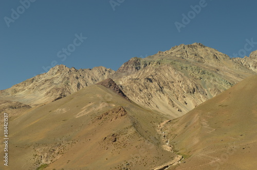 Driving through the windy mountain roads of the high Andes between Chile and Argentina