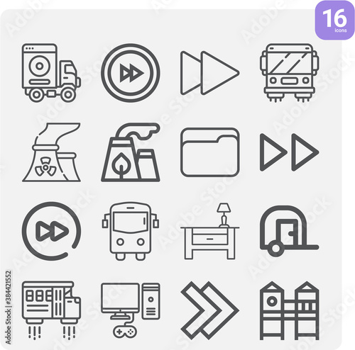 Simple set of rear related lineal icons.