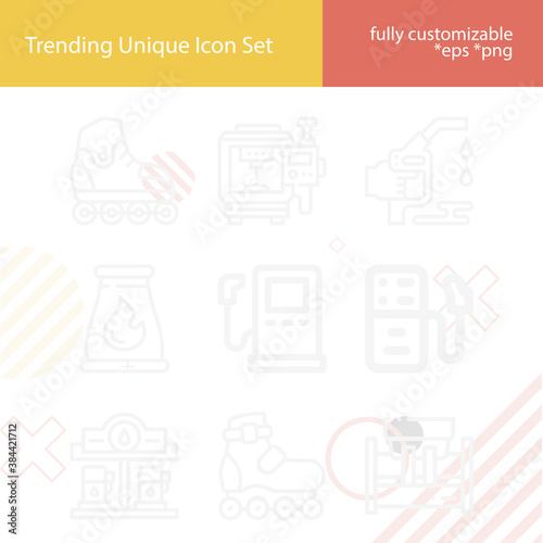 Simple set of pumps related lineal icons.