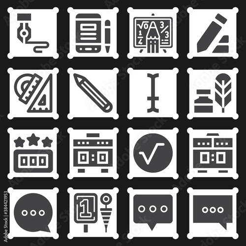 16 pack of sat  filled web icons set