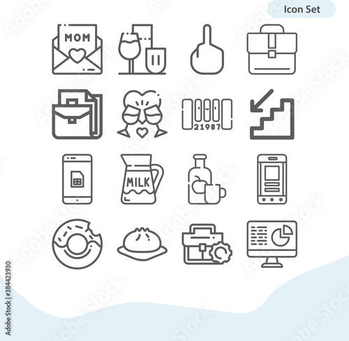 Simple set of script related lineal icons.