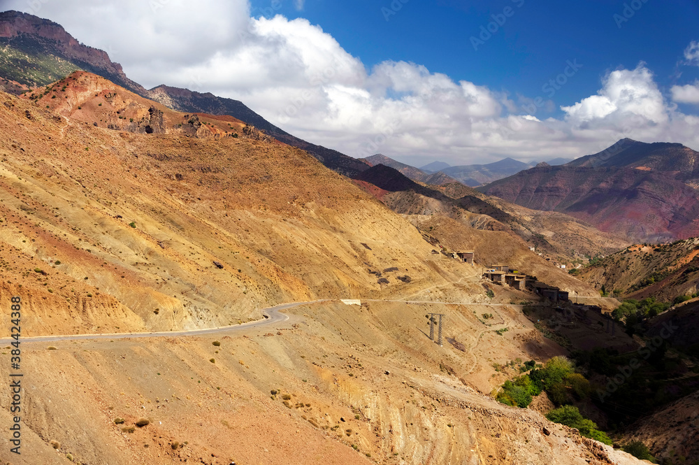 Naklejka premium Road in Atlas Mountains, Morocco, Africa