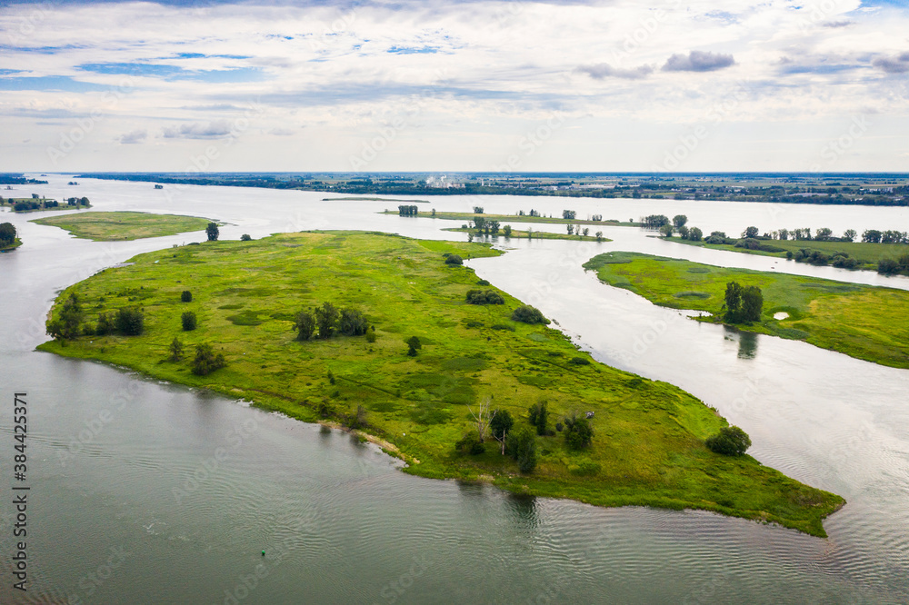 Fototapeta premium Aerial view of the island of Hochelaga Archipelago near Montreal