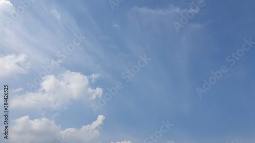 Image of the blue sky in autumn with clouds.