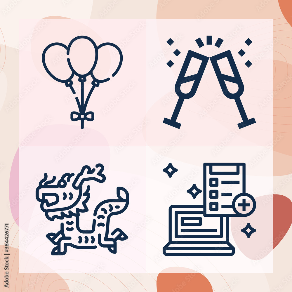 Simple set of formerly related lineal icons Simple set of formerly related lineal icons