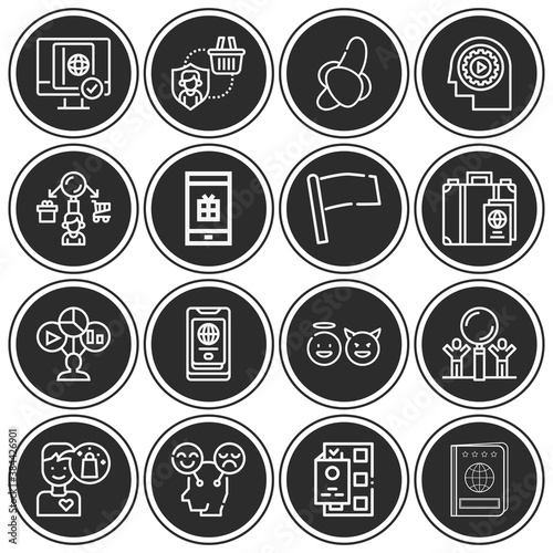 16 pack of citizenship  lineal web icons set